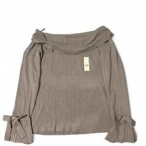 New York & Company grey off the shoulder sweater with bow detail Size XL NWT